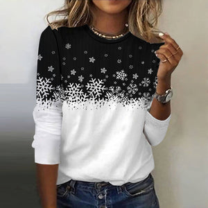 Chic Snowflake Casual T-Shirt