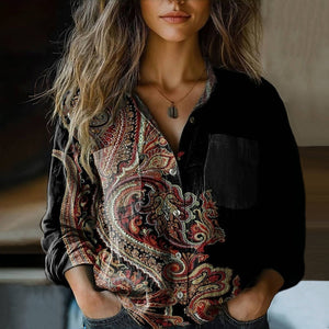Bohemian Chic Blouse with Ethnic Prints