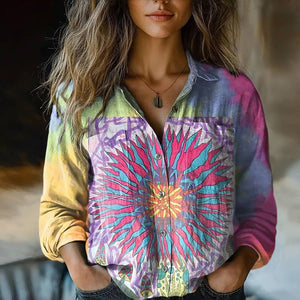 Vibrant Blouse with Unique Abstract Pattern
