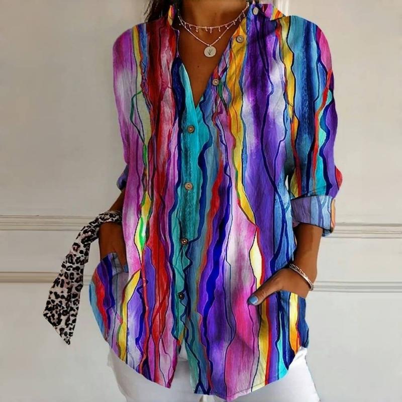 Chic Retro Colorful Blouse