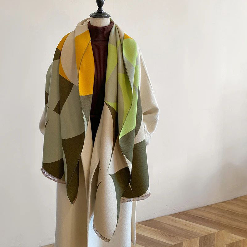 Sleek Geometric Scarf for Warmth and Elegance