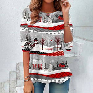 Stylish Long-Sleeved T-Shirt for a Relaxed Christmas Style