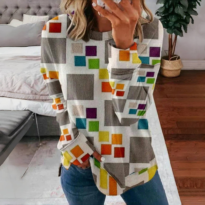 Cozy and Colorful Checkered T-Shirt for Relaxing Moments