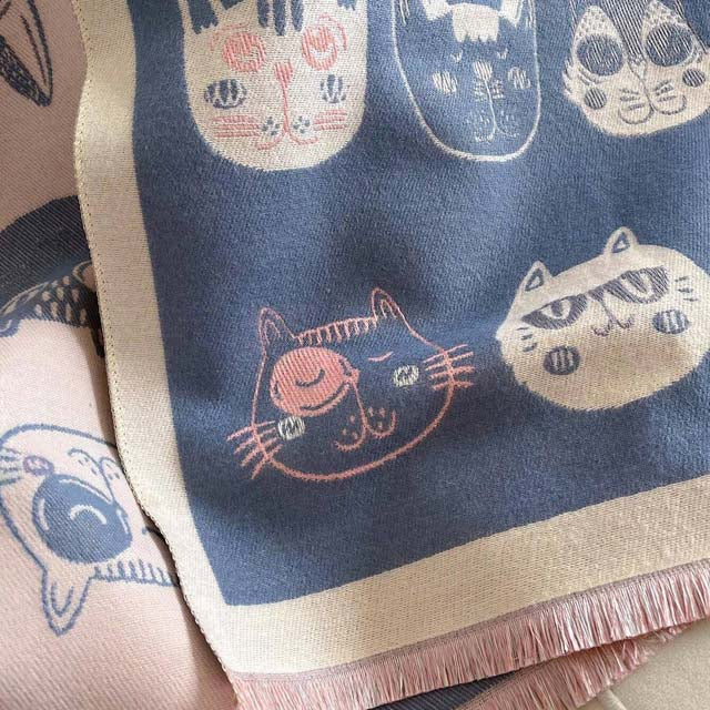 Trendy Cat Print Scarf for a Casual Look
