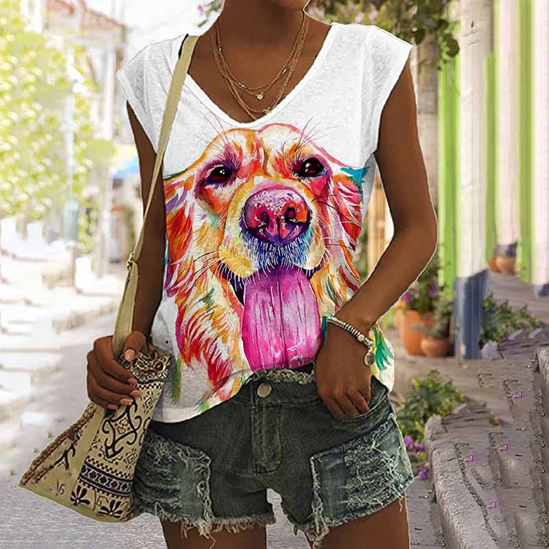 Whimsical Dog Print Linen Fabric