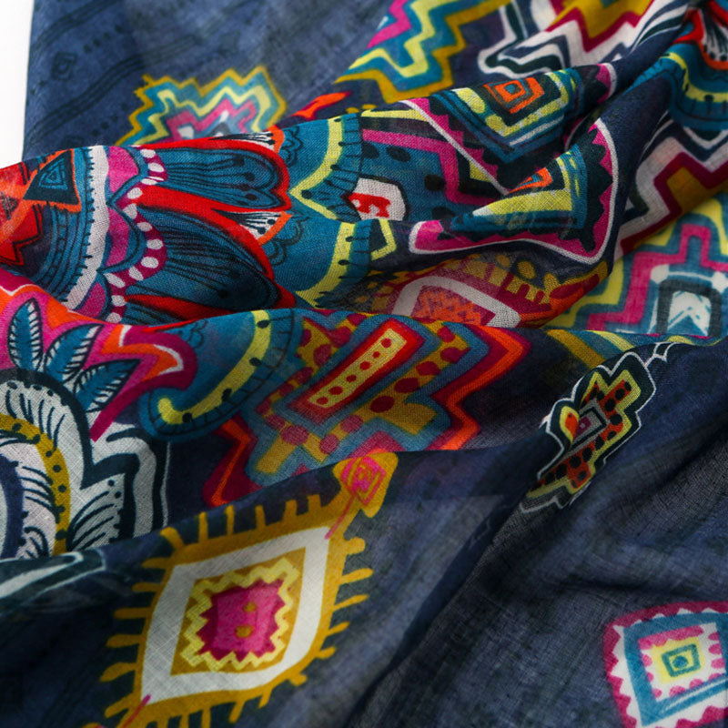 Boho-Chic Scarf with Ethnic Patterns