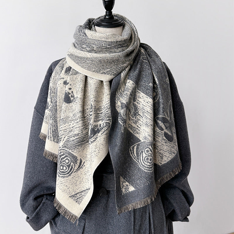 Charming Vintage Butterfly Pattern Scarf
