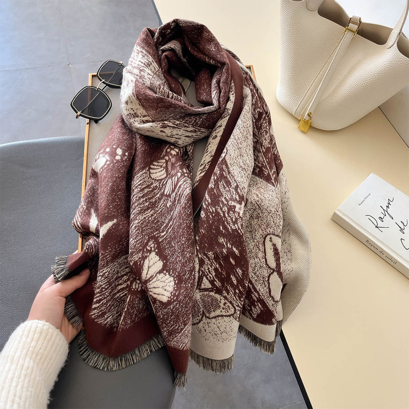 Charming Vintage Butterfly Pattern Scarf