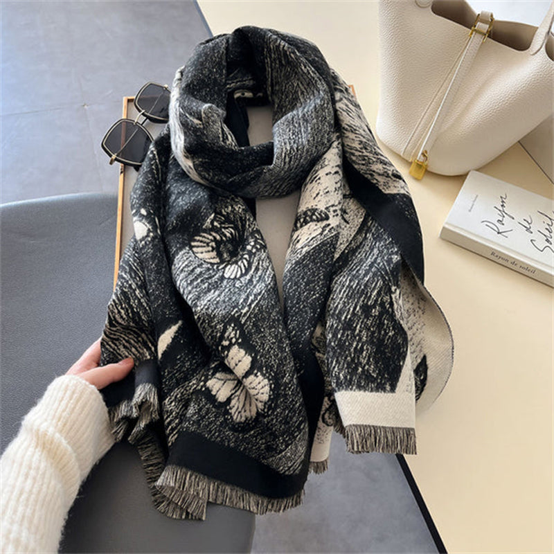 Charming Vintage Butterfly Pattern Scarf