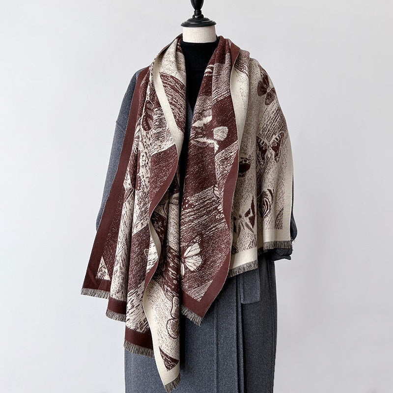 Charming Vintage Butterfly Pattern Scarf