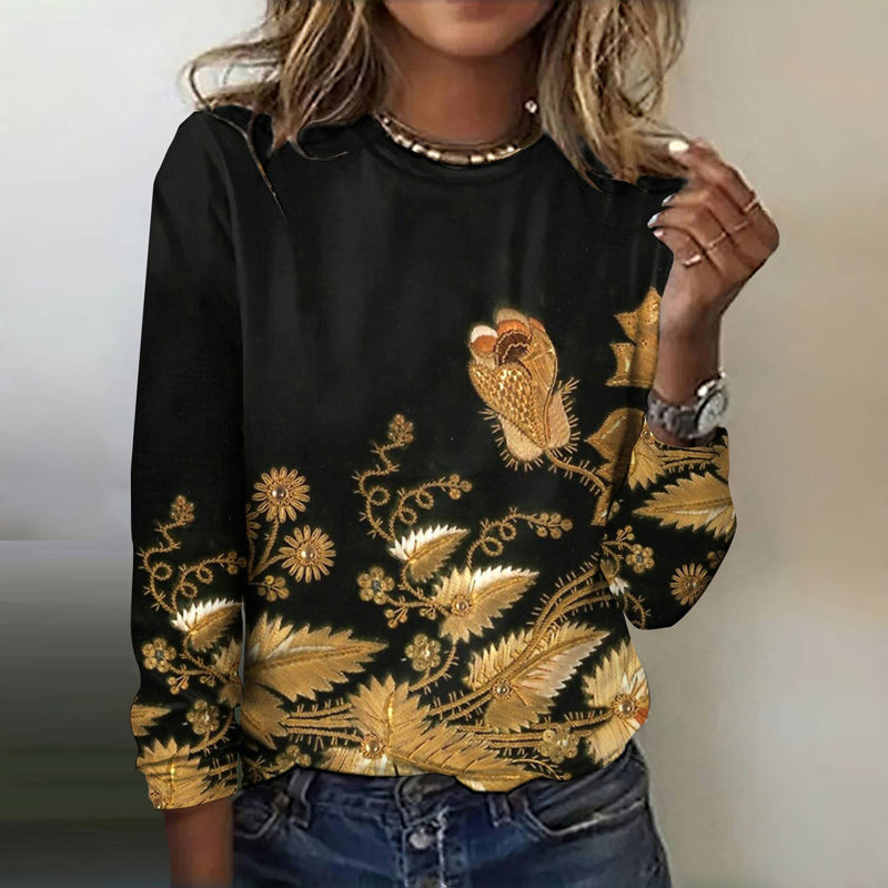 Charming Floral Print Vintage T-Shirt