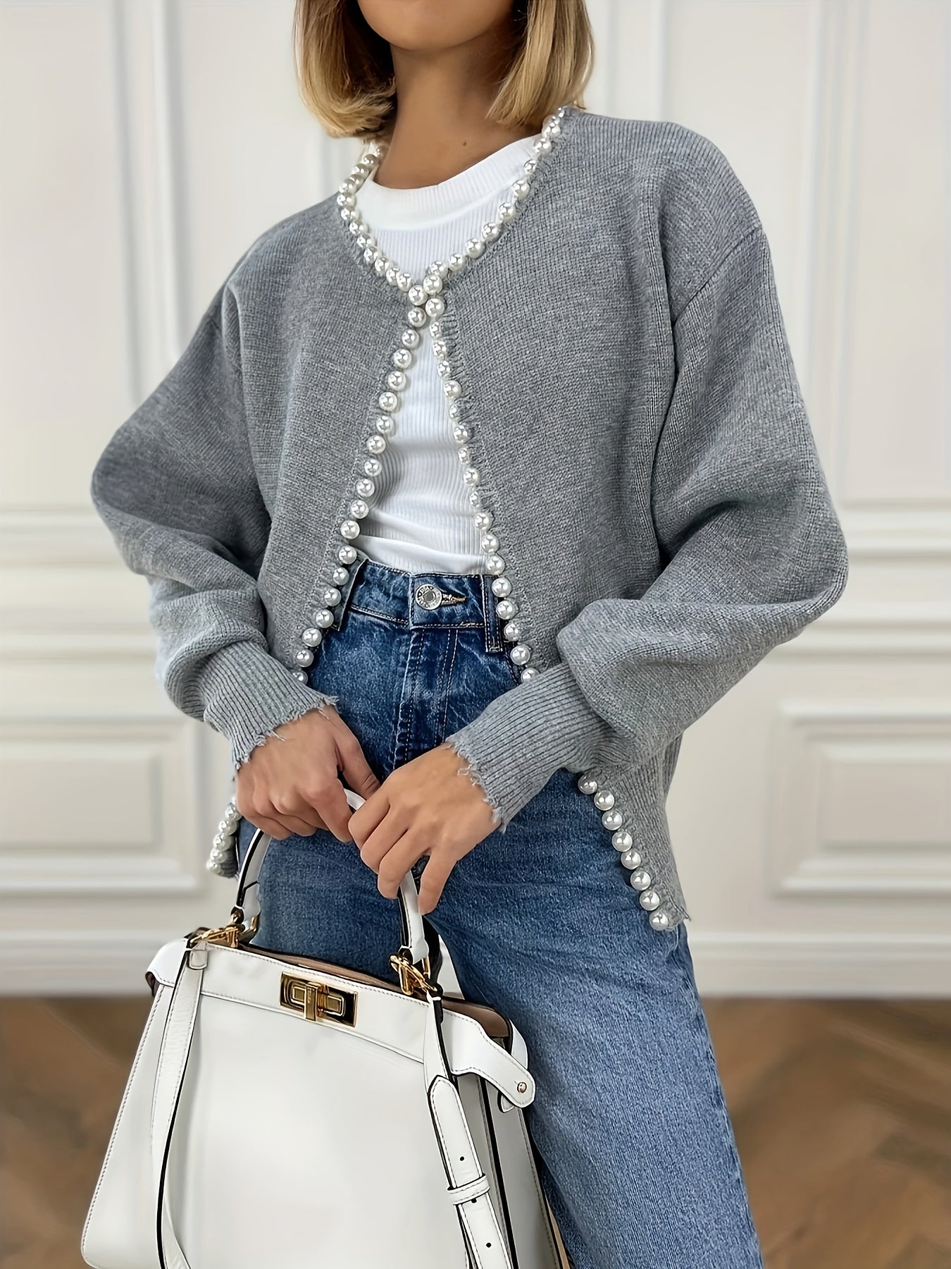 Myla - Open Pearl Cardigan