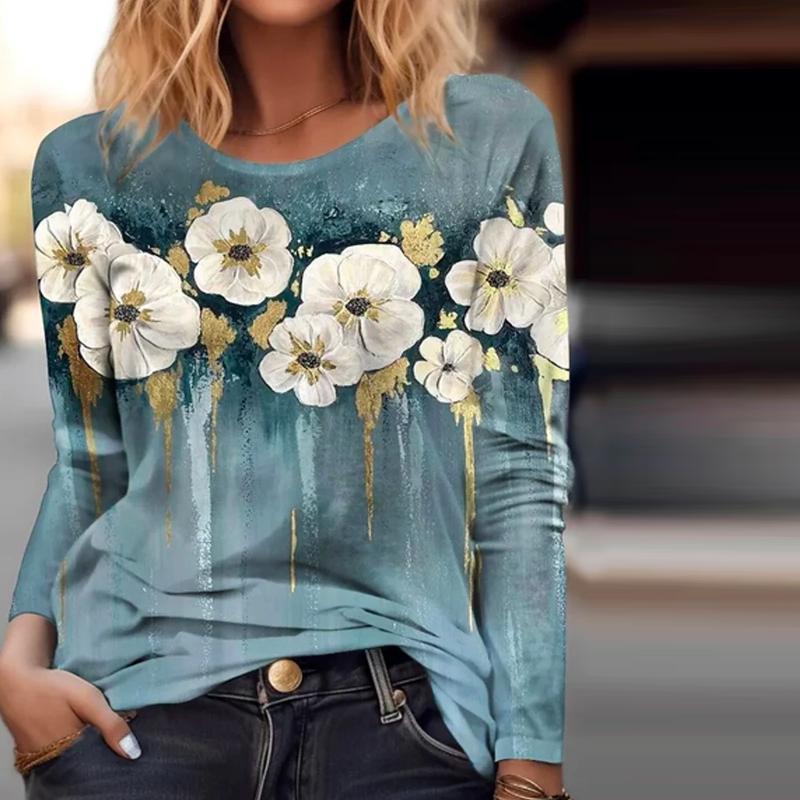 Chic Retro T-Shirt with Floral Print