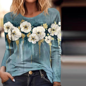 Chic Retro T-Shirt with Floral Print
