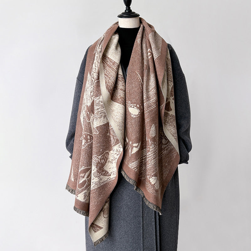 Charming Vintage Butterfly Pattern Scarf