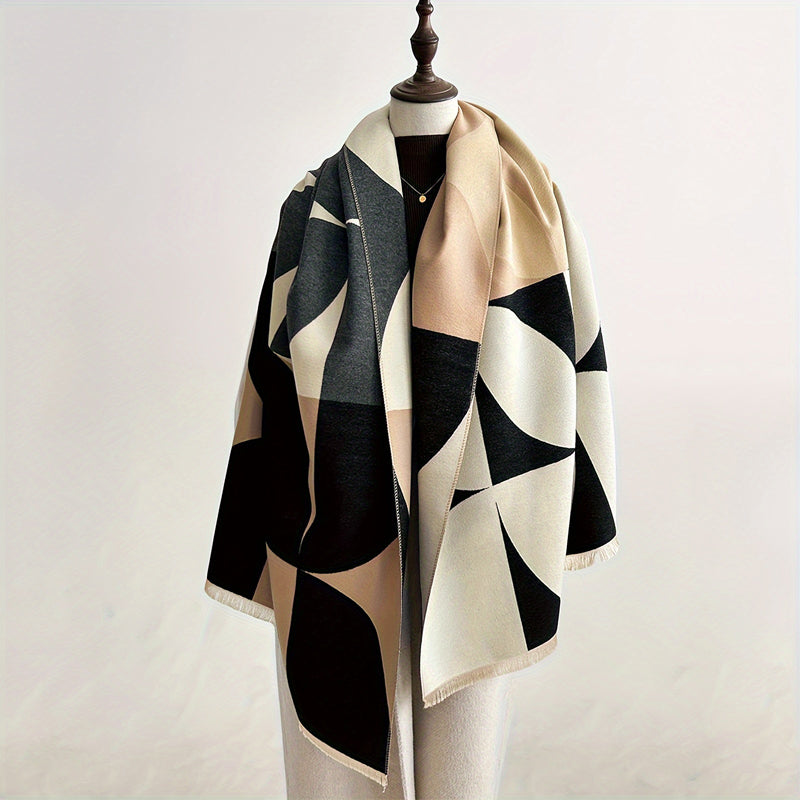 Sleek Geometric Scarf for Warmth and Elegance