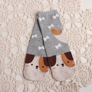 Colorful Dog Socks with Cartoon Designs