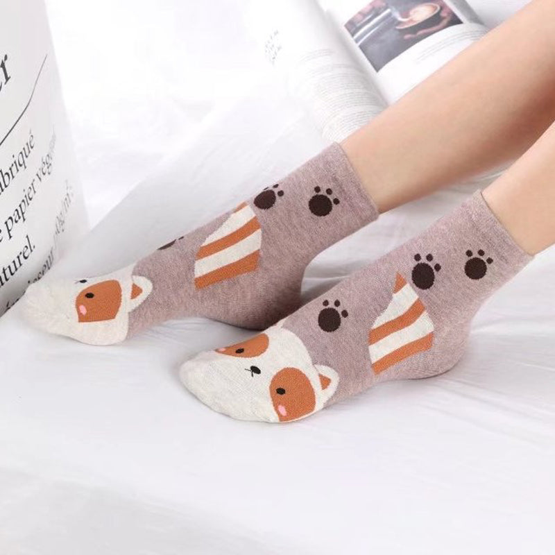 Colorful Dog Socks with Cartoon Designs