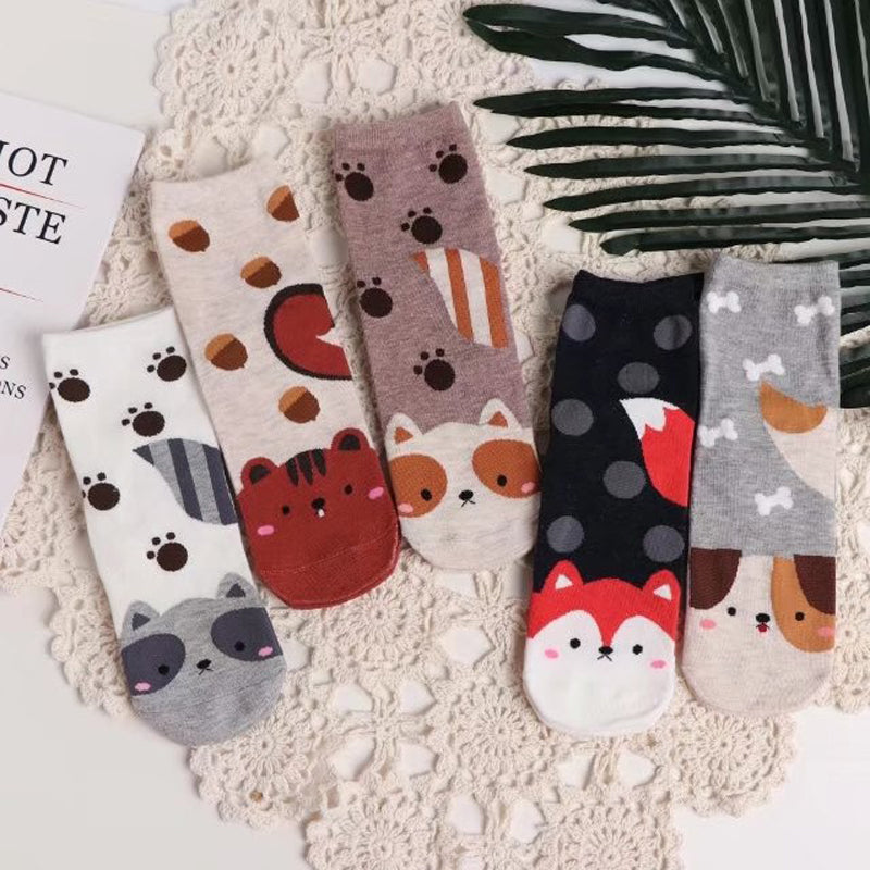 Colorful Dog Socks with Cartoon Designs