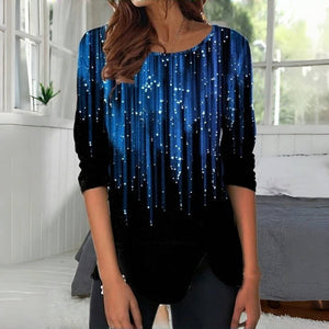 Stylish Long Sleeve T-Shirt with Elegant Vintage Gradient