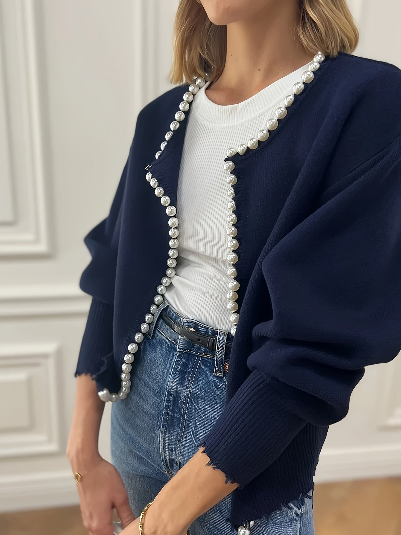 Myla - Open Pearl Cardigan