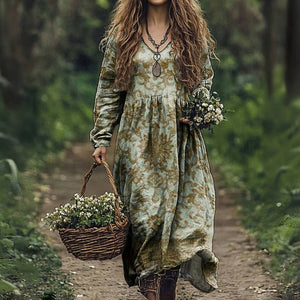 Retro Ethnic Patterned Dress for a Timeless Style