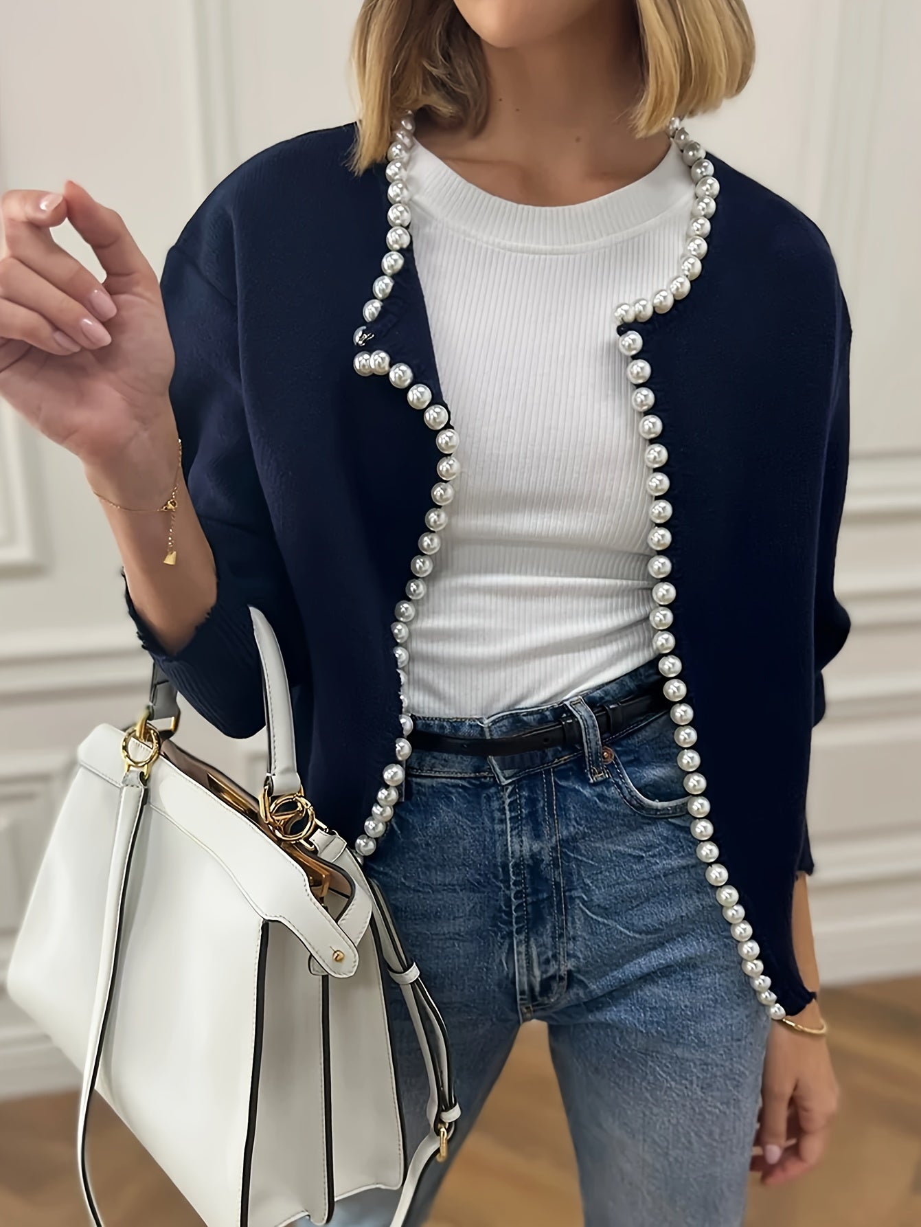 Myla - Open Pearl Cardigan
