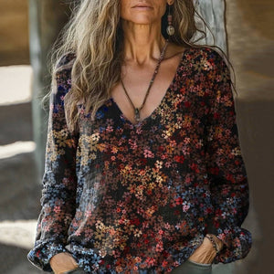 Retro Floral Print T-Shirt for a Stylish Look