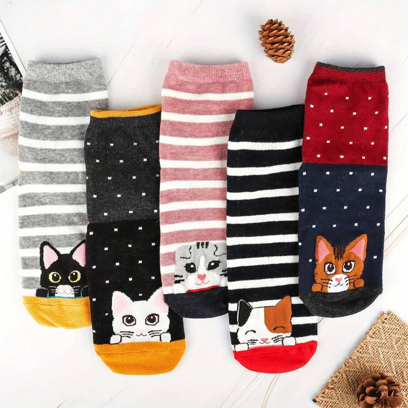 Funny Cat Patterned Socks for Cat Lovers