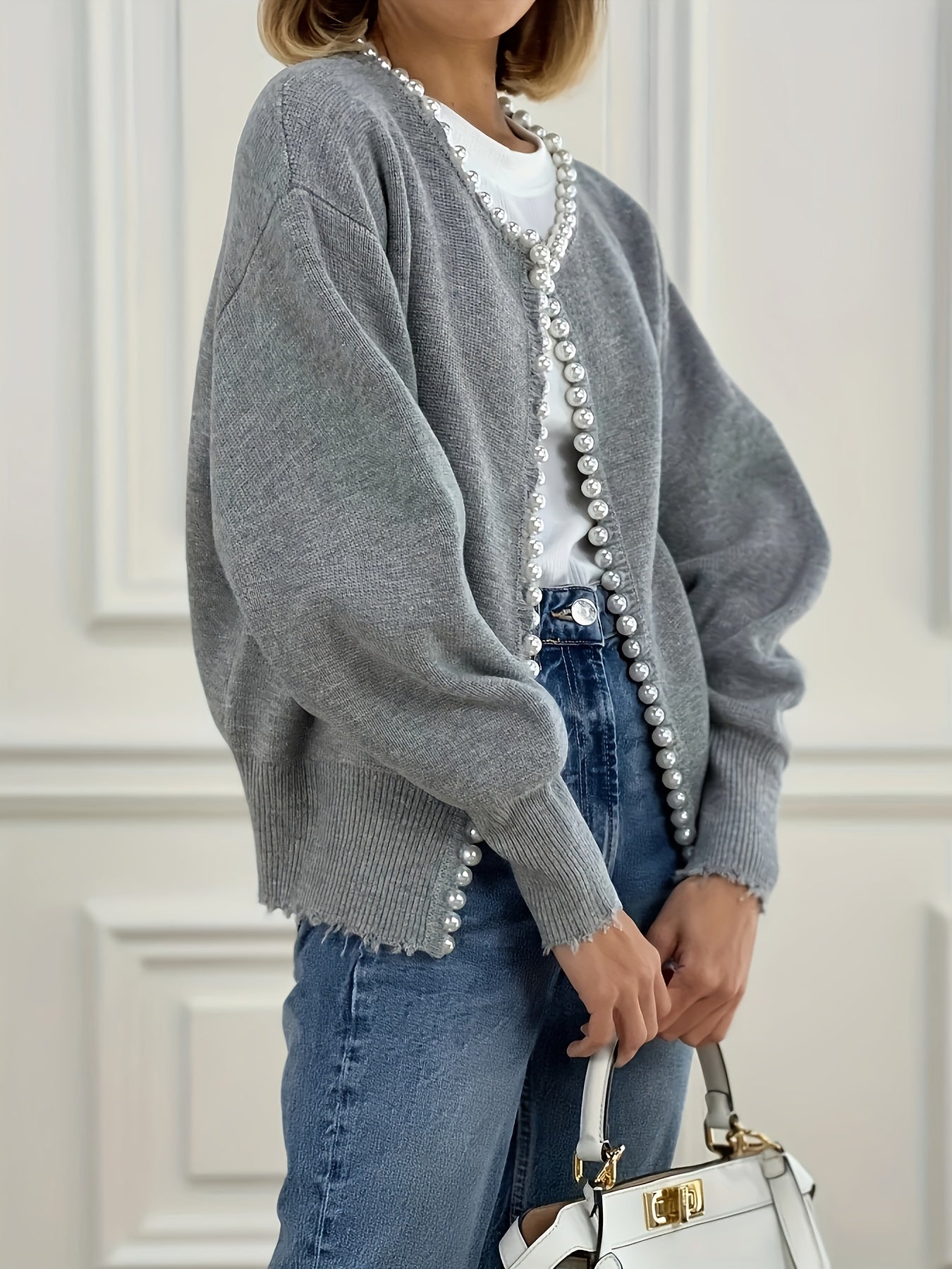 Myla - Open Pearl Cardigan
