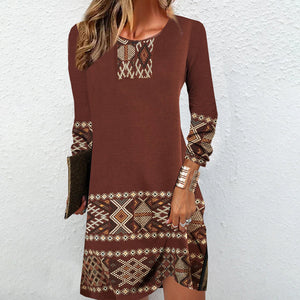 Chic Retro Print Dress