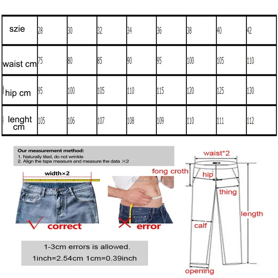 James Men Jeans Straight Cotton High Quality Denim Pants