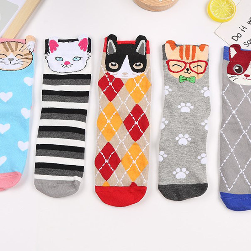 Fantasy Full Cat Patterned Socks for Animal Lovers
