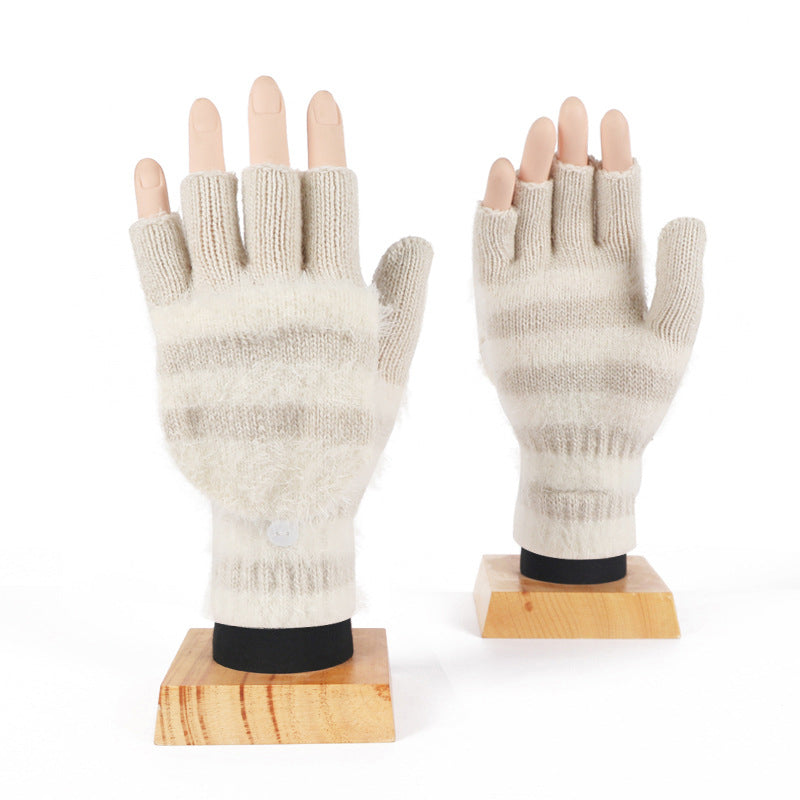 Warm Striped Knitted Gloves for Style and Comfort