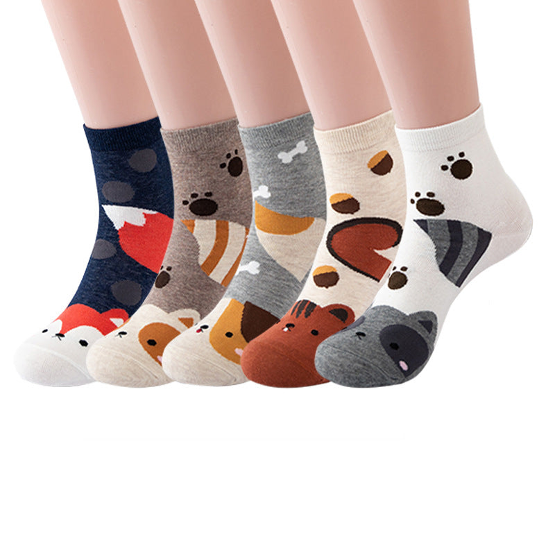 Colorful Dog Socks with Cartoon Designs