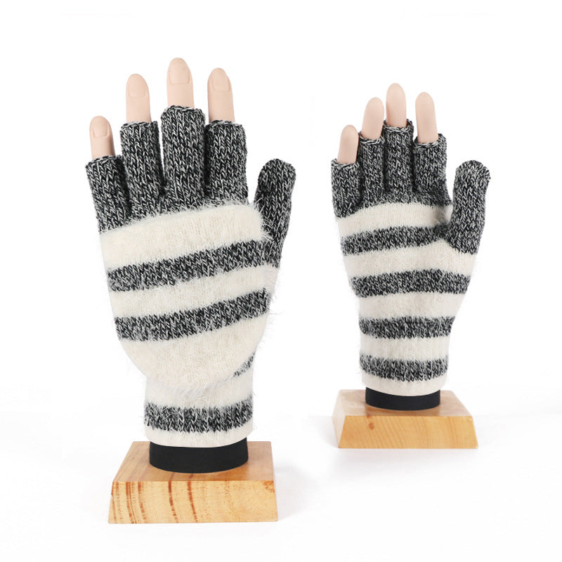 Warm Striped Knitted Gloves for Style and Comfort