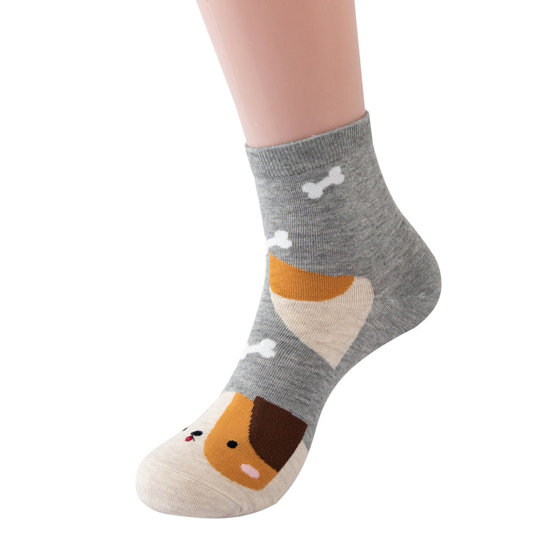 Colorful Dog Socks with Cartoon Designs