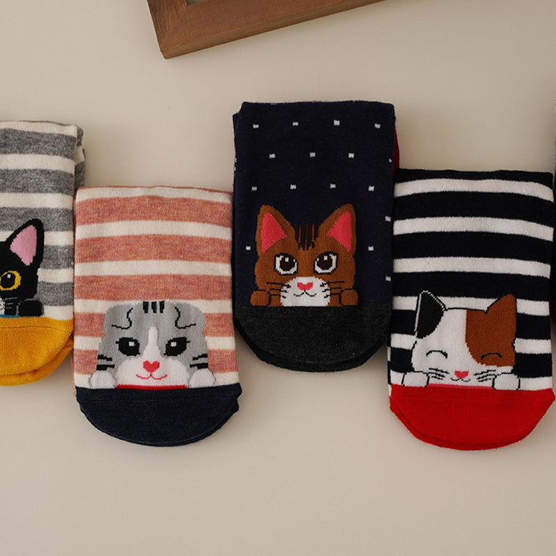 Funny Cat Patterned Socks for Cat Lovers