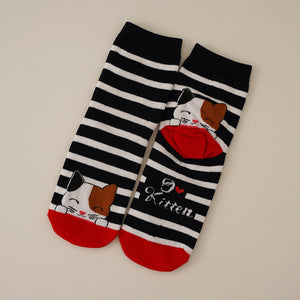 Funny Cat Patterned Socks for Cat Lovers