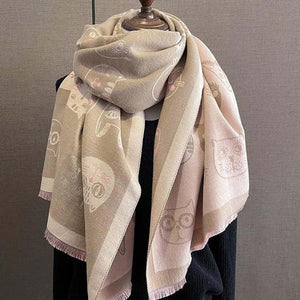 Trendy Cat Print Scarf for a Casual Look