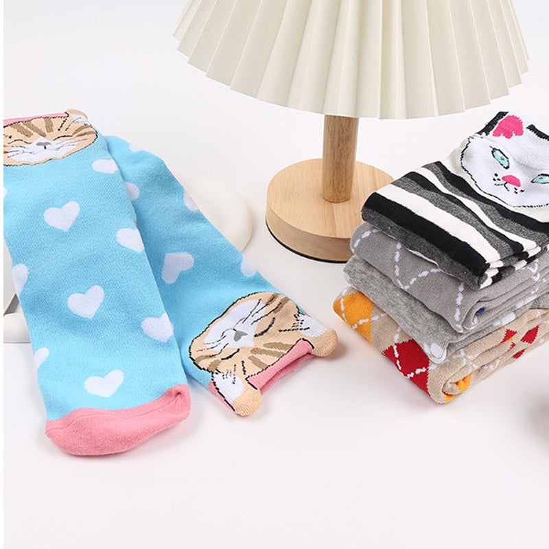 Fantasy Full Cat Patterned Socks for Animal Lovers