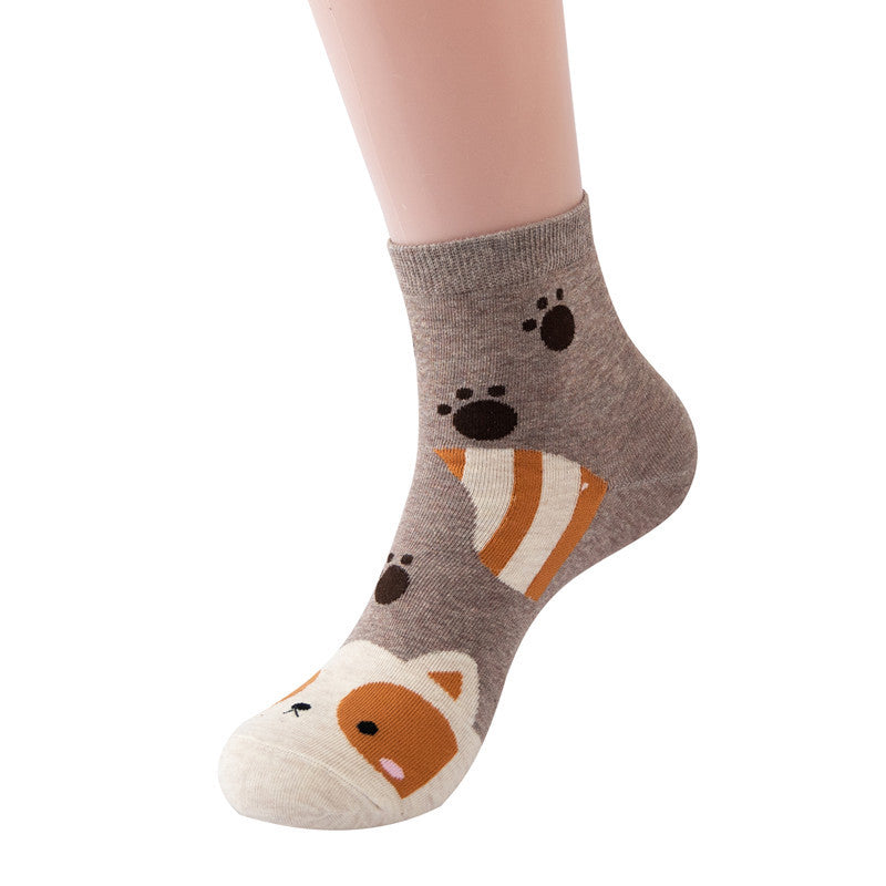 Colorful Dog Socks with Cartoon Designs