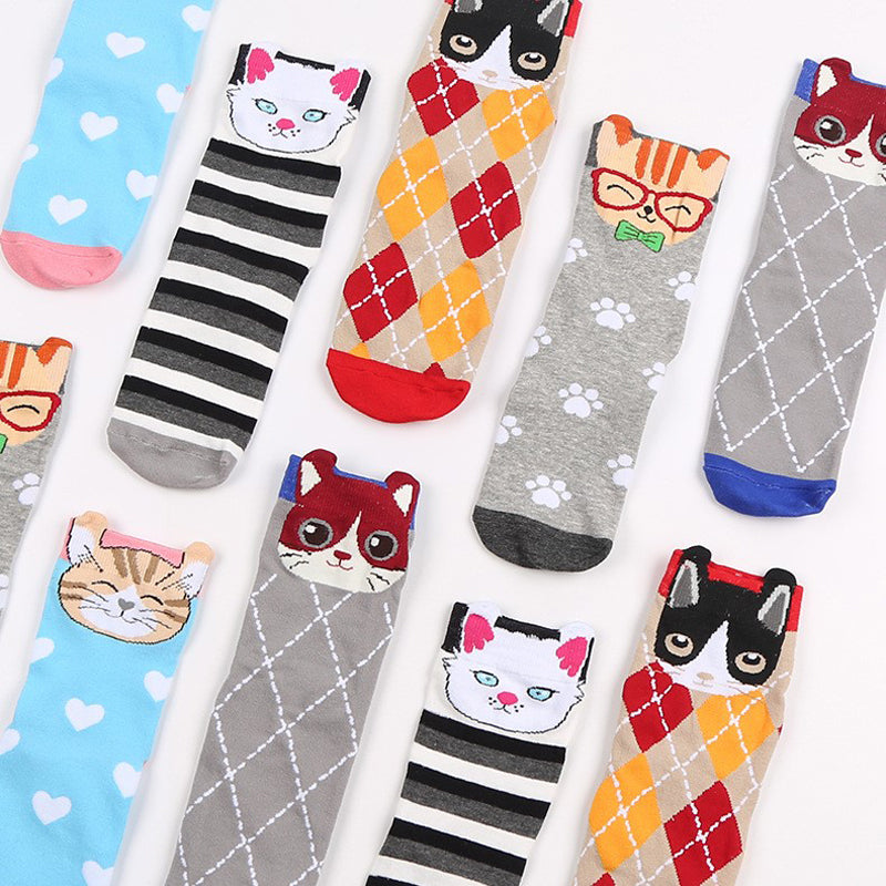 Fantasy Full Cat Patterned Socks for Animal Lovers