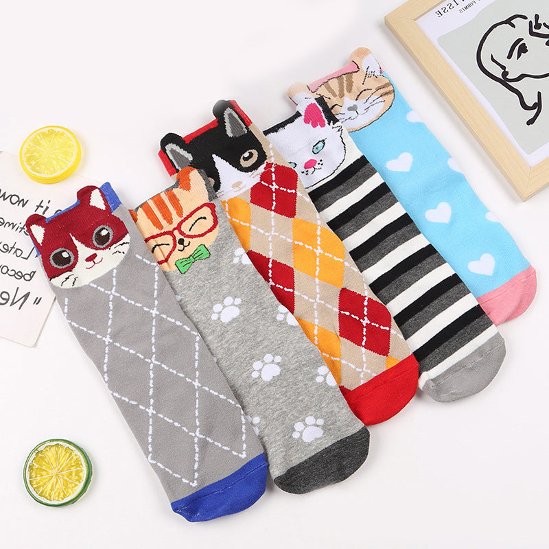 Fantasy Full Cat Patterned Socks for Animal Lovers