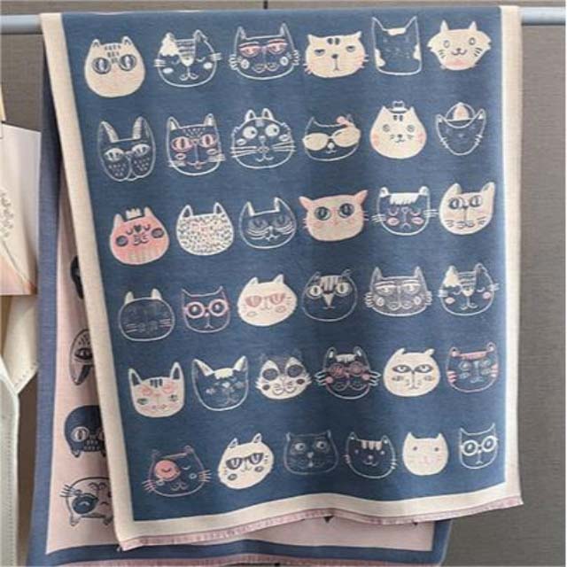 Trendy Cat Print Scarf for a Casual Look