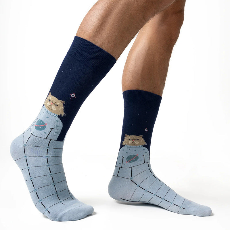 Captivating Cat Print on Creative Socks