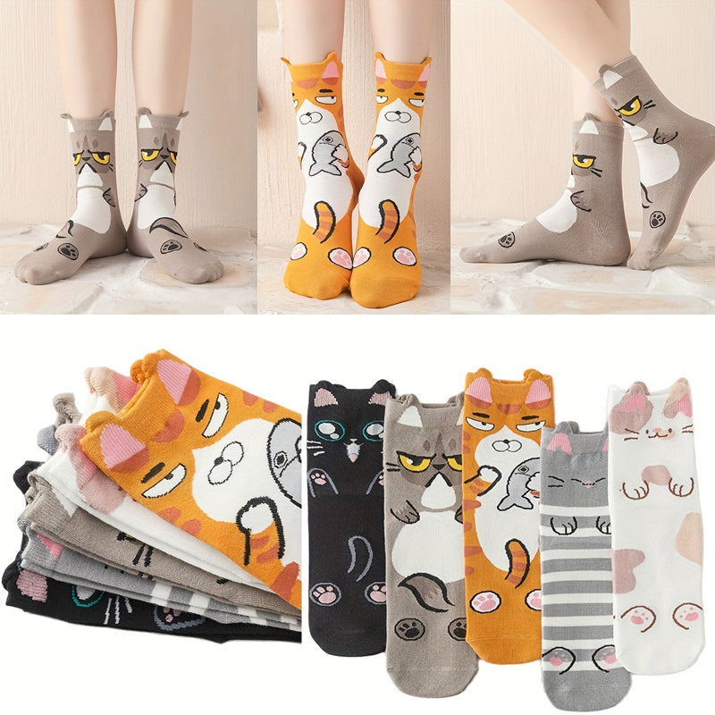 Set of 5 pairs of colorful, cartoon socks for all occasions