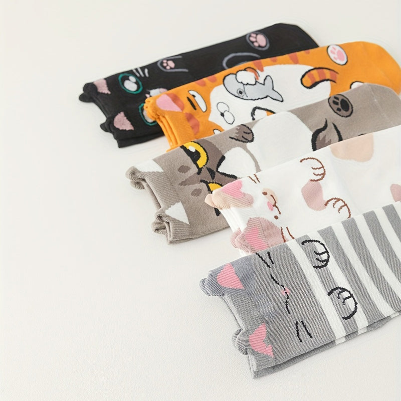 Set of 5 pairs of colorful, cartoon socks for all occasions