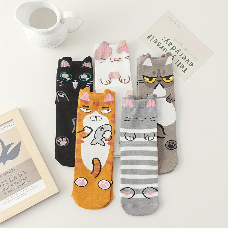 Set of 5 pairs of colorful, cartoon socks for all occasions