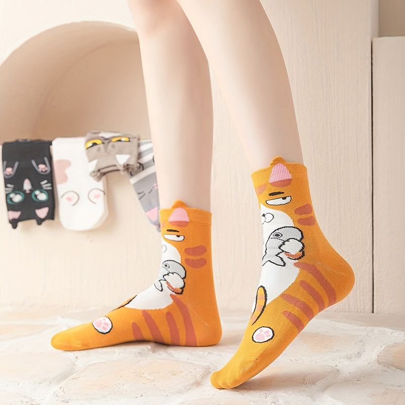 Set of 5 pairs of colorful, cartoon socks for all occasions